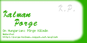 kalman porge business card